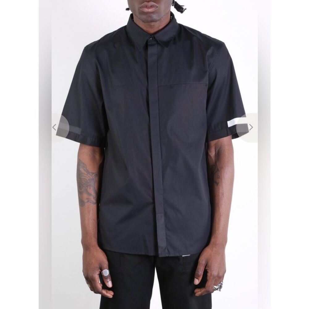Helmut Lang Black Short-Sleeve Button-Down Shirt